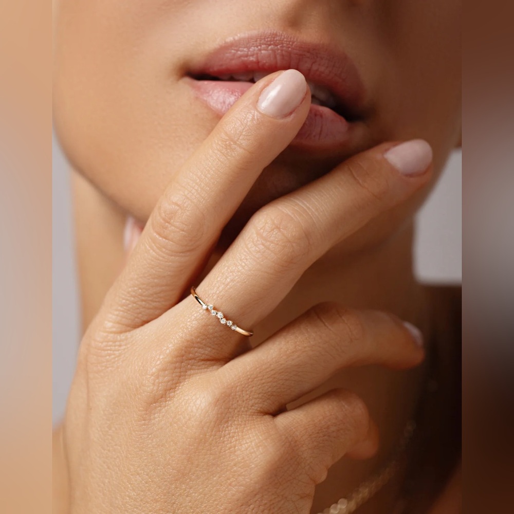 Ring Concierge - Scattered Diamond Stackable Ring - image 2